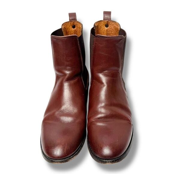 Frye Melissa Cognac Leather Almond Toe Ankle Chelsea Boots Women's Size 9 B - Picture 3 of 15